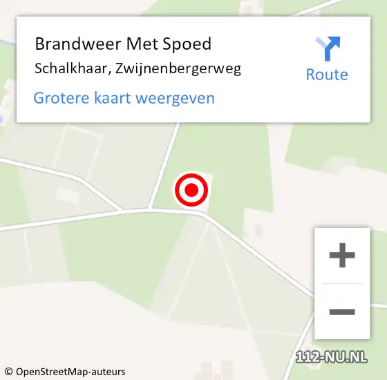 Locatie op kaart van de 112 melding: Brandweer Met Spoed Naar Schalkhaar, Zwijnenbergerweg op 19 februari 2022 06:35