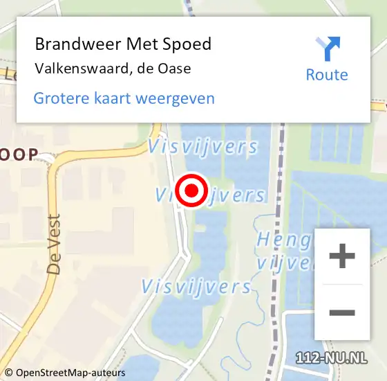 Locatie op kaart van de 112 melding: Brandweer Met Spoed Naar Valkenswaard, de Oase op 19 februari 2022 06:44