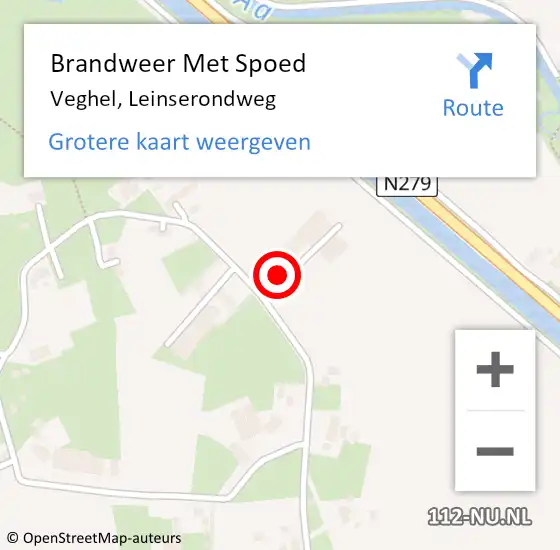 Locatie op kaart van de 112 melding: Brandweer Met Spoed Naar Veghel, Leinserondweg op 19 februari 2022 06:45