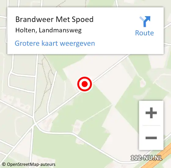 Locatie op kaart van de 112 melding: Brandweer Met Spoed Naar Holten, Landmansweg op 19 februari 2022 07:08