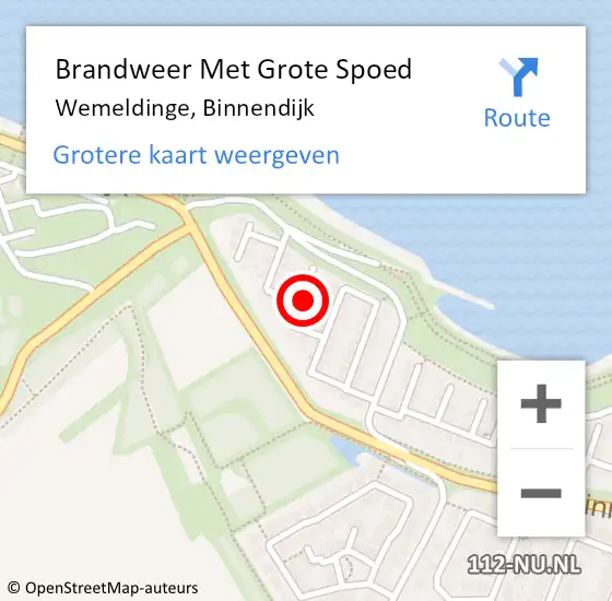 Locatie op kaart van de 112 melding: Brandweer Met Grote Spoed Naar Wemeldinge, Binnendijk op 19 februari 2022 07:12