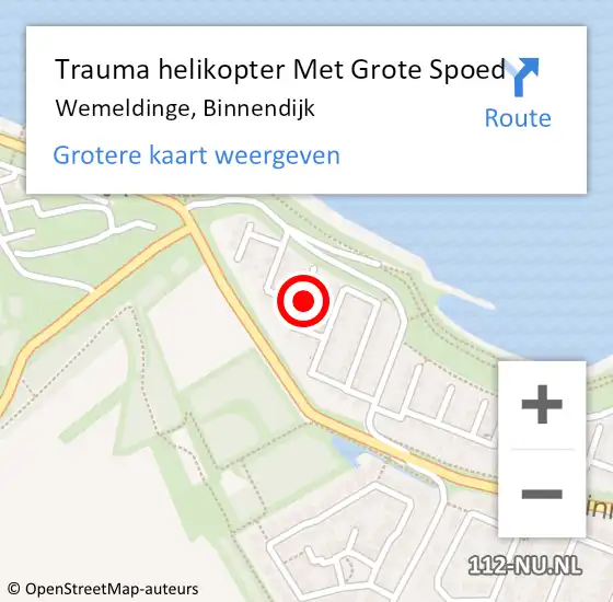 Locatie op kaart van de 112 melding: Trauma helikopter Met Grote Spoed Naar Wemeldinge, Binnendijk op 19 februari 2022 07:13