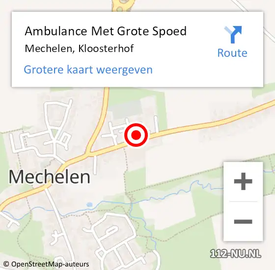 Locatie op kaart van de 112 melding: Ambulance Met Grote Spoed Naar Mechelen, Kloosterhof op 8 juli 2014 19:32