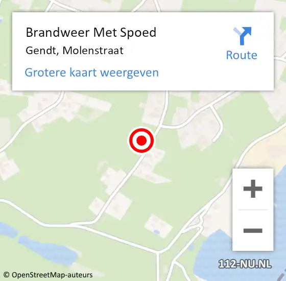 Locatie op kaart van de 112 melding: Brandweer Met Spoed Naar Gendt, Molenstraat op 19 februari 2022 07:29