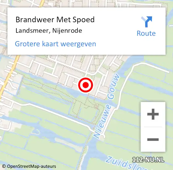 Locatie op kaart van de 112 melding: Brandweer Met Spoed Naar Landsmeer, Nijenrode op 19 februari 2022 07:41