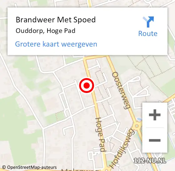 Locatie op kaart van de 112 melding: Brandweer Met Spoed Naar Ouddorp, Hoge Pad op 19 februari 2022 07:47