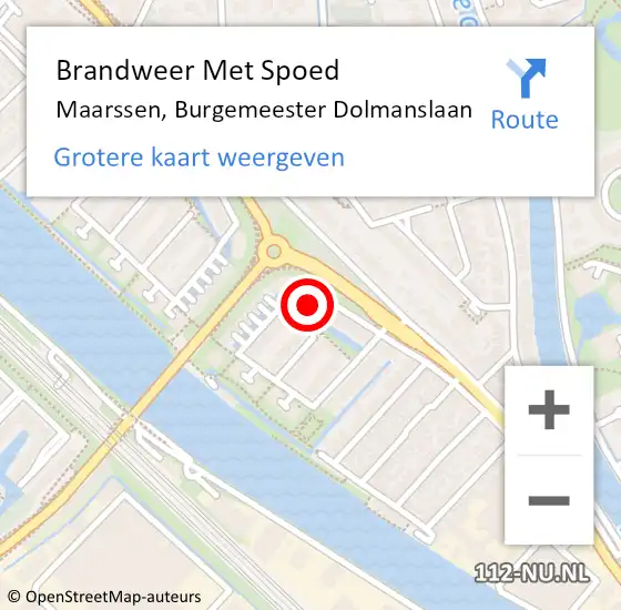 Locatie op kaart van de 112 melding: Brandweer Met Spoed Naar Maarssen, Burgemeester Dolmanslaan op 19 februari 2022 07:51