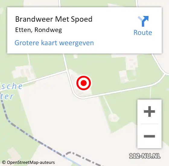 Locatie op kaart van de 112 melding: Brandweer Met Spoed Naar Etten, Rondweg op 19 februari 2022 08:05