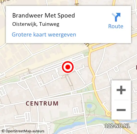 Locatie op kaart van de 112 melding: Brandweer Met Spoed Naar Oisterwijk, Tuinweg op 19 februari 2022 08:13