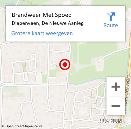 Locatie op kaart van de 112 melding: Brandweer Met Spoed Naar Diepenveen, De Nieuwe Aanleg op 19 februari 2022 08:18