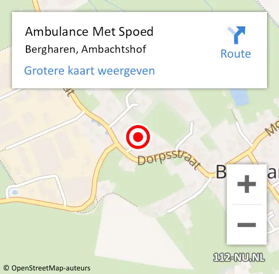 Locatie op kaart van de 112 melding: Ambulance Met Spoed Naar Bergharen, Ambachtshof op 19 februari 2022 08:29