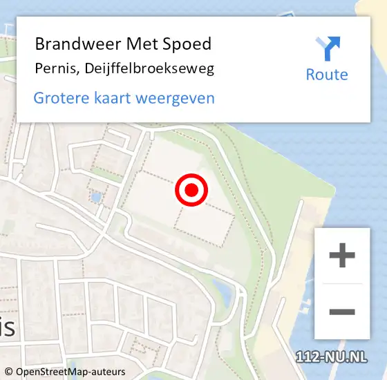 Locatie op kaart van de 112 melding: Brandweer Met Spoed Naar Pernis, Deijffelbroekseweg op 19 februari 2022 08:33