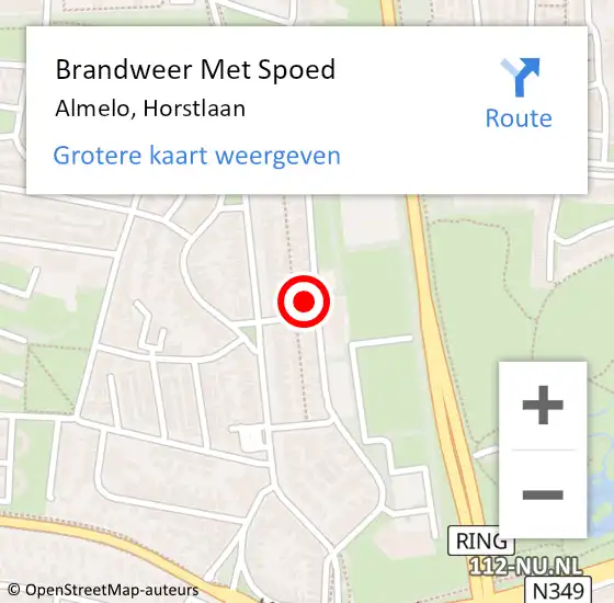Locatie op kaart van de 112 melding: Brandweer Met Spoed Naar Almelo, Horstlaan op 19 februari 2022 08:35