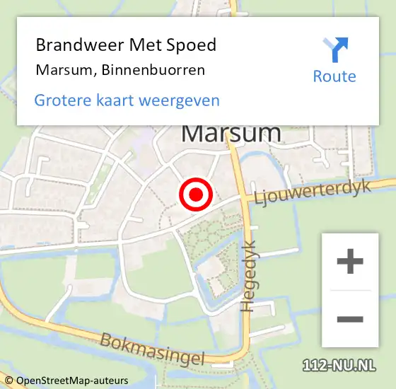 Locatie op kaart van de 112 melding: Brandweer Met Spoed Naar Marsum, Binnenbuorren op 19 februari 2022 08:36