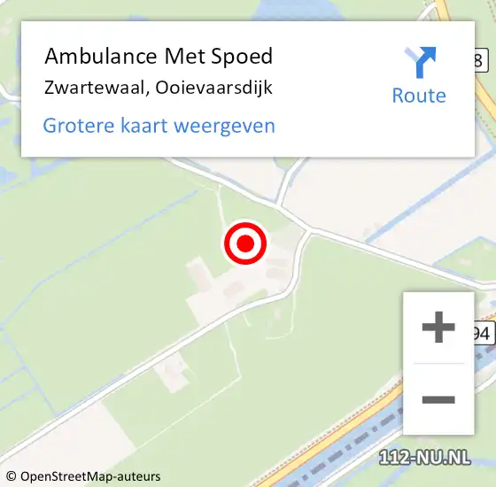Locatie op kaart van de 112 melding: Ambulance Met Spoed Naar Zwartewaal, Ooievaarsdijk op 19 februari 2022 08:37