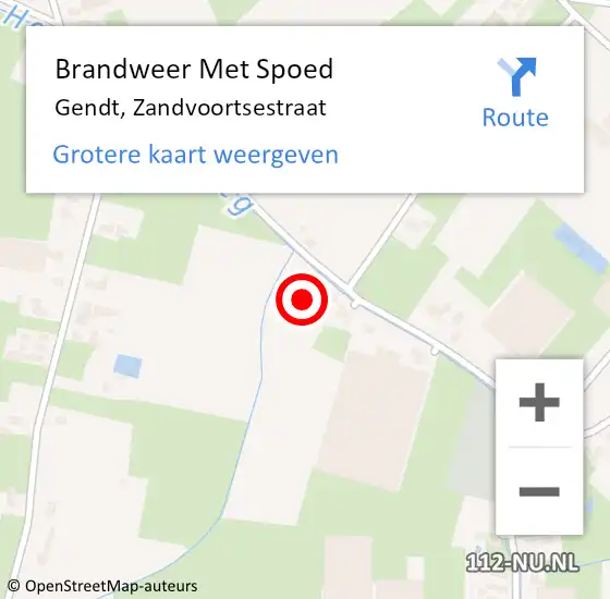 Locatie op kaart van de 112 melding: Brandweer Met Spoed Naar Gendt, Zandvoortsestraat op 19 februari 2022 08:38