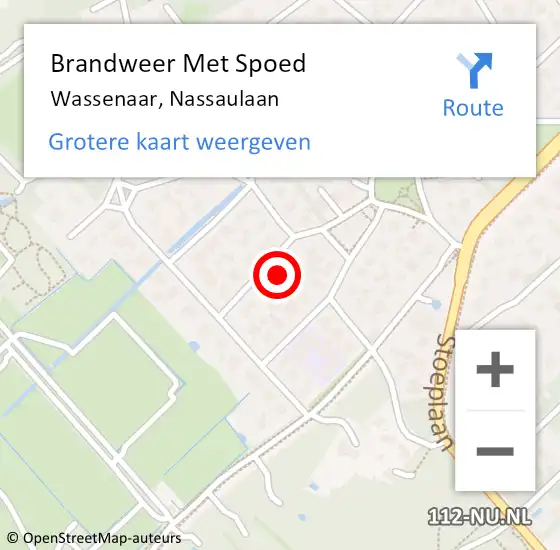 Locatie op kaart van de 112 melding: Brandweer Met Spoed Naar Wassenaar, Nassaulaan op 19 februari 2022 08:40