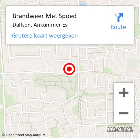 Locatie op kaart van de 112 melding: Brandweer Met Spoed Naar Dalfsen, Ankummer Es op 19 februari 2022 08:42