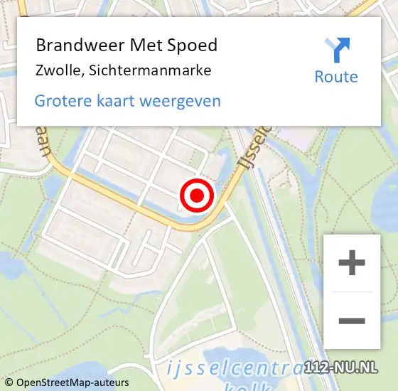 Locatie op kaart van de 112 melding: Brandweer Met Spoed Naar Zwolle, Sichtermanmarke op 19 februari 2022 08:45