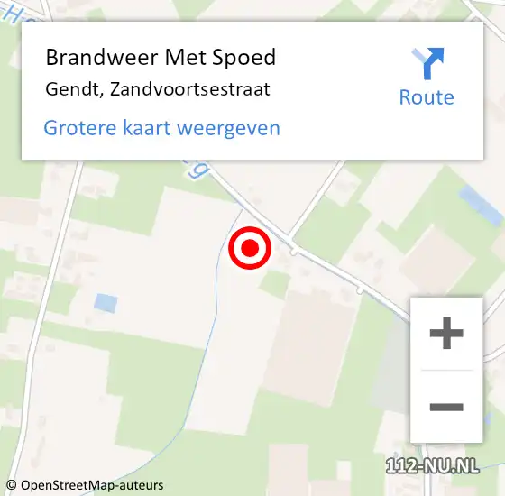 Locatie op kaart van de 112 melding: Brandweer Met Spoed Naar Gendt, Zandvoortsestraat op 19 februari 2022 08:46