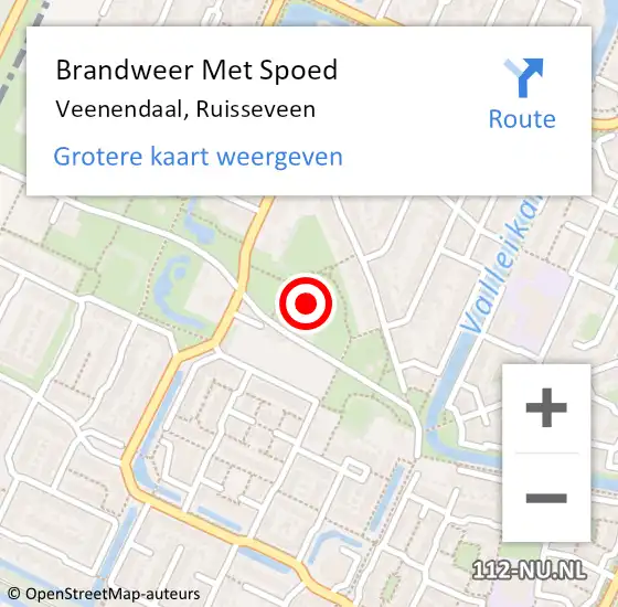 Locatie op kaart van de 112 melding: Brandweer Met Spoed Naar Veenendaal, Ruisseveen op 19 februari 2022 08:52