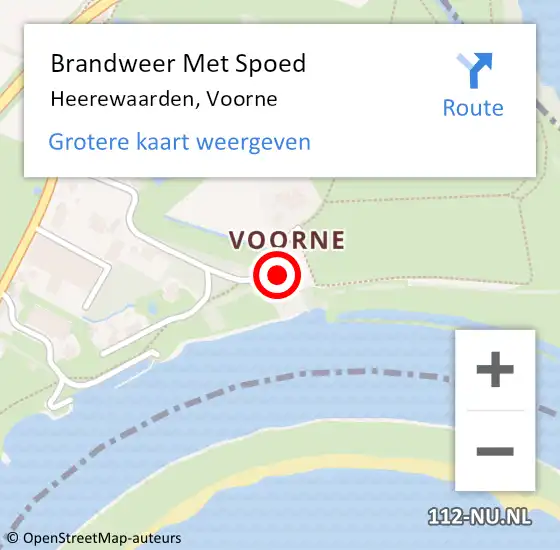 Locatie op kaart van de 112 melding: Brandweer Met Spoed Naar Heerewaarden, Voorne op 19 februari 2022 08:54