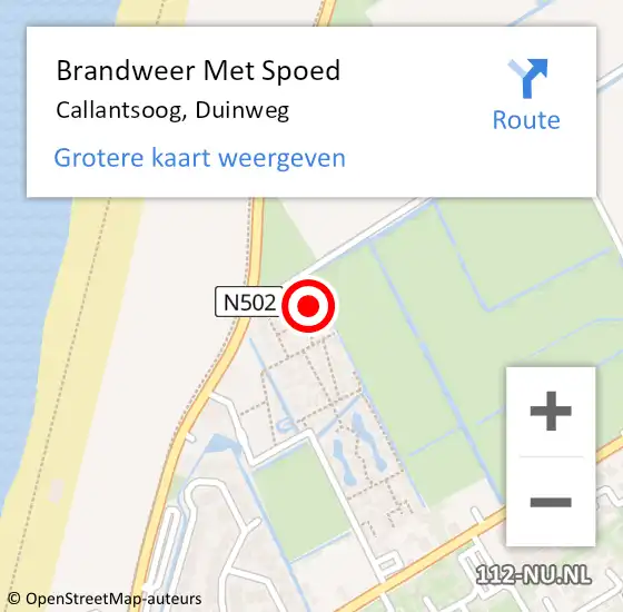 Locatie op kaart van de 112 melding: Brandweer Met Spoed Naar Callantsoog, Duinweg op 19 februari 2022 08:56