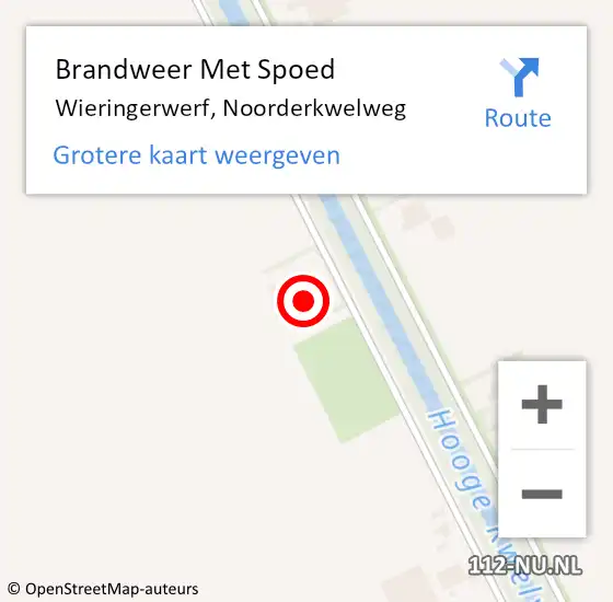 Locatie op kaart van de 112 melding: Brandweer Met Spoed Naar Wieringerwerf, Noorderkwelweg op 19 februari 2022 08:59