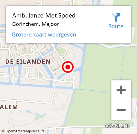 Locatie op kaart van de 112 melding: Ambulance Met Spoed Naar Gorinchem, Majoor op 19 februari 2022 09:04