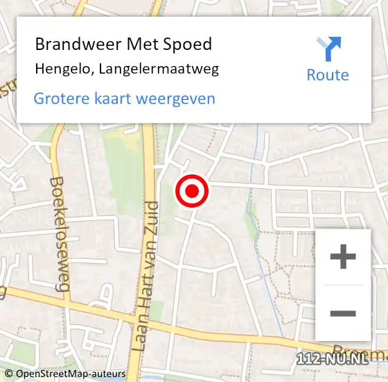 Locatie op kaart van de 112 melding: Brandweer Met Spoed Naar Hengelo, Langelermaatweg op 19 februari 2022 09:09