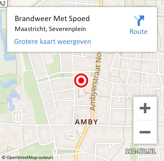 Locatie op kaart van de 112 melding: Brandweer Met Spoed Naar Maastricht, Severenplein op 19 februari 2022 09:15