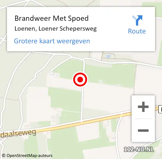 Locatie op kaart van de 112 melding: Brandweer Met Spoed Naar Loenen, Loener Schepersweg op 19 februari 2022 09:20