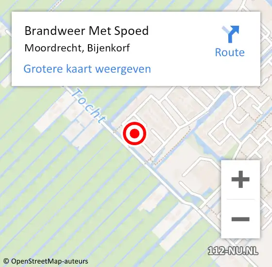 Locatie op kaart van de 112 melding: Brandweer Met Spoed Naar Moordrecht, Bijenkorf op 19 februari 2022 09:25