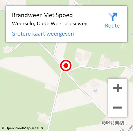 Locatie op kaart van de 112 melding: Brandweer Met Spoed Naar Weerselo, Oude Weerseloseweg op 19 februari 2022 09:28