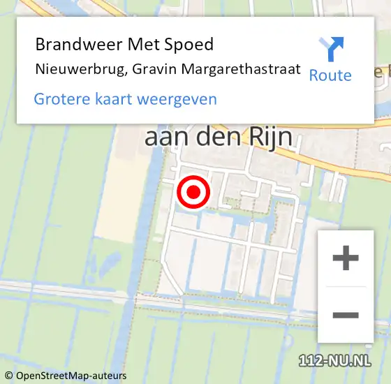 Locatie op kaart van de 112 melding: Brandweer Met Spoed Naar Nieuwerbrug, Gravin Margarethastraat op 19 februari 2022 09:31