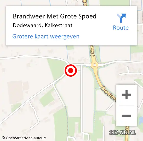 Locatie op kaart van de 112 melding: Brandweer Met Grote Spoed Naar Dodewaard, Kalkestraat op 19 februari 2022 09:32