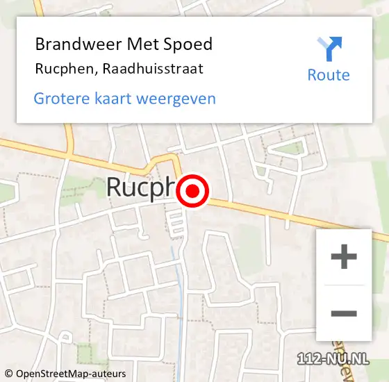 Locatie op kaart van de 112 melding: Brandweer Met Spoed Naar Rucphen, Raadhuisstraat op 19 februari 2022 09:38