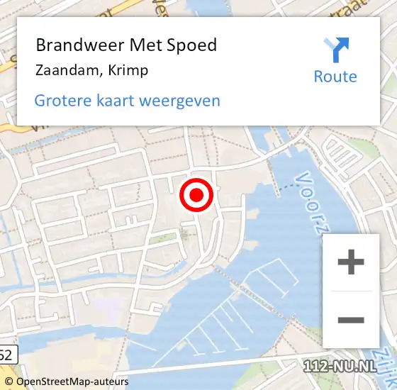 Locatie op kaart van de 112 melding: Brandweer Met Spoed Naar Zaandam, Krimp op 19 februari 2022 09:40