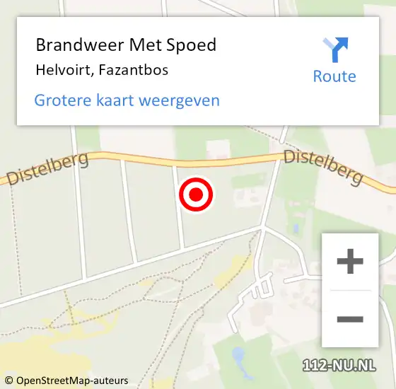 Locatie op kaart van de 112 melding: Brandweer Met Spoed Naar Helvoirt, Fazantbos op 19 februari 2022 09:45