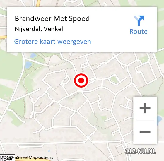 Locatie op kaart van de 112 melding: Brandweer Met Spoed Naar Nijverdal, Venkel op 19 februari 2022 09:50