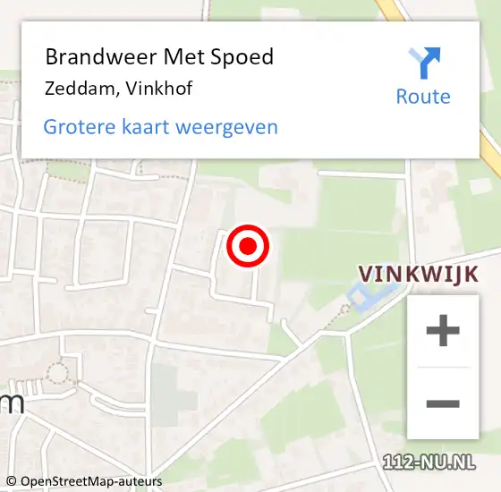 Locatie op kaart van de 112 melding: Brandweer Met Spoed Naar Zeddam, Vinkhof op 19 februari 2022 09:55