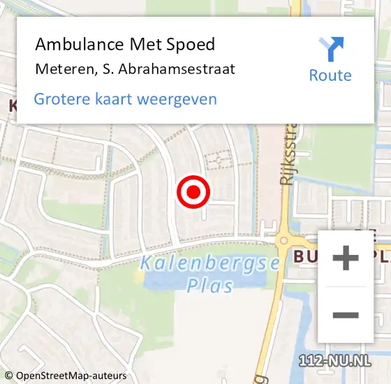 Locatie op kaart van de 112 melding: Ambulance Met Spoed Naar Meteren, S. Abrahamsestraat op 19 februari 2022 09:56