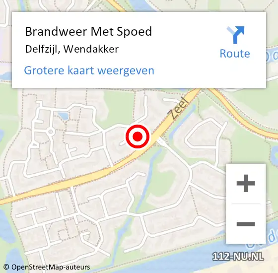 Locatie op kaart van de 112 melding: Brandweer Met Spoed Naar Delfzijl, Wendakker op 19 februari 2022 10:03