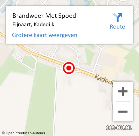 Locatie op kaart van de 112 melding: Brandweer Met Spoed Naar Fijnaart, Kadedijk op 19 februari 2022 10:07