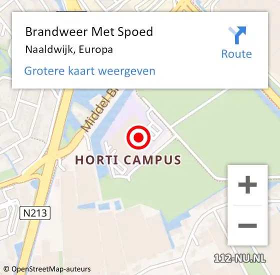 Locatie op kaart van de 112 melding: Brandweer Met Spoed Naar Naaldwijk, Europa op 19 februari 2022 10:12