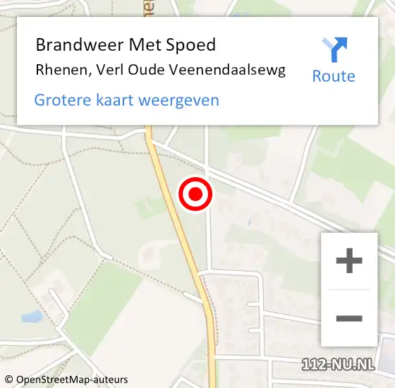 Locatie op kaart van de 112 melding: Brandweer Met Spoed Naar Rhenen, Verl Oude Veenendaalsewg op 19 februari 2022 10:12