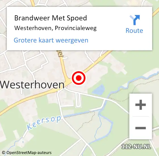 Locatie op kaart van de 112 melding: Brandweer Met Spoed Naar Westerhoven, Provincialeweg op 19 februari 2022 10:13