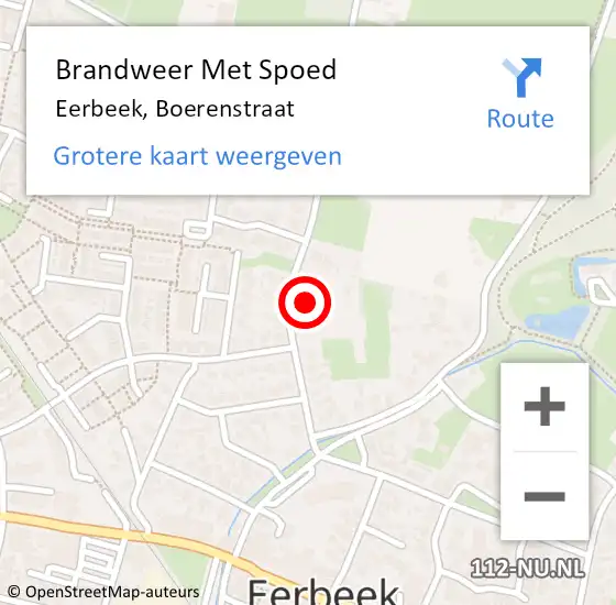 Locatie op kaart van de 112 melding: Brandweer Met Spoed Naar Eerbeek, Boerenstraat op 19 februari 2022 10:17