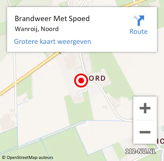 Locatie op kaart van de 112 melding: Brandweer Met Spoed Naar Wanroij, Noord op 19 februari 2022 10:18