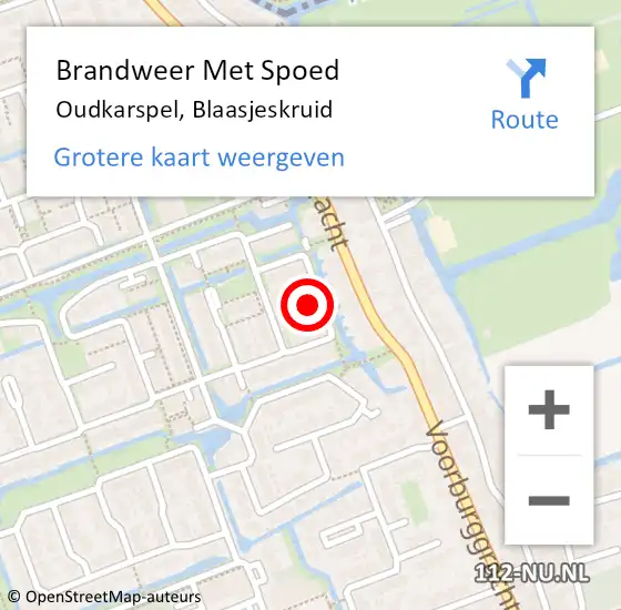 Locatie op kaart van de 112 melding: Brandweer Met Spoed Naar Oudkarspel, Blaasjeskruid op 19 februari 2022 10:19